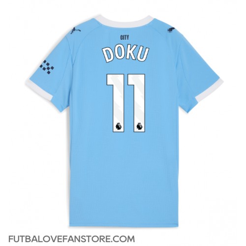 Manchester City Jeremy Doku #11 Domáci Ženy futbalový dres 2025-26 Krátky Rukáv Manchester City Jeremy Doku #11 Domáci Ženy futbalový dres 2025-26 Krátky Rukáv